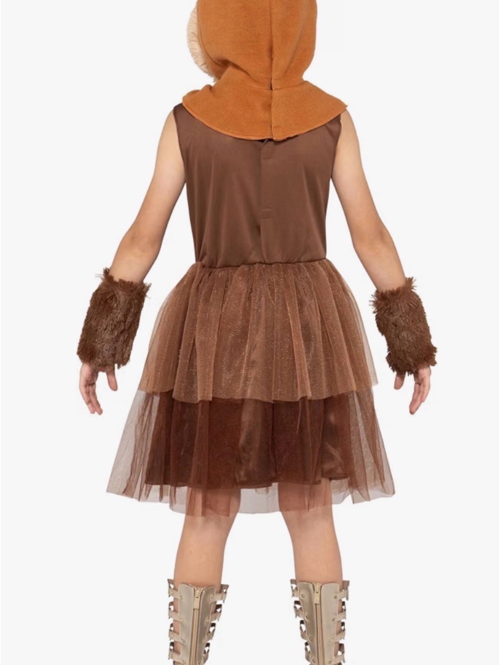 NEW Child L (10-12) Star Wars EWOK Costume Jazwares Tutu Dress Hood Cuffs - Picture 6 of 7